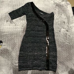 Black Bodycon One Shoulder Dress